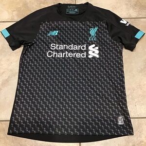 2019-20 Liverpool FC New Balance Black Teal Third Kit Soccer Jersey YOUTH Large